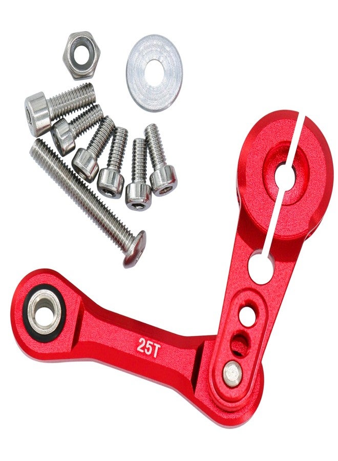 POLANTA High Performance Aluminum Tie Rod & 25T Servo Horn Upgrade Parts for 1/8 Arrma Typhon, Kraton, Talion, Outcast, Notorious 6S BLX, 1/7 Limitless, Infraction, Mojave 6S BLX Fixed Link Steering (Red) - Image 1